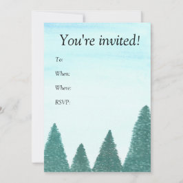 Tarjeta de invitación de paisaje de hoja perenne