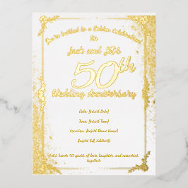 Tarjeta de invitación de papel de aluminio del 50 