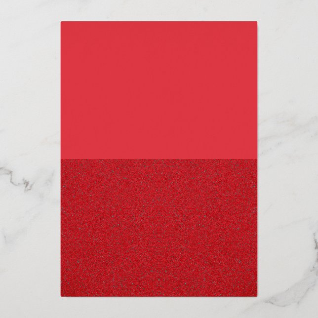 Tarjeta de Invitación de Papel de Aluminio Rojo de (Anverso)