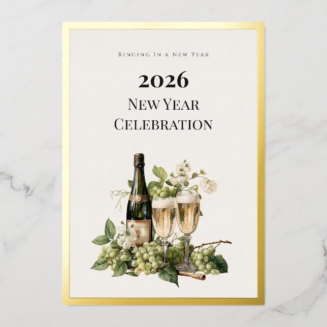 Tarjeta de Invitación de Papel de Estaño Personali (Anverso)