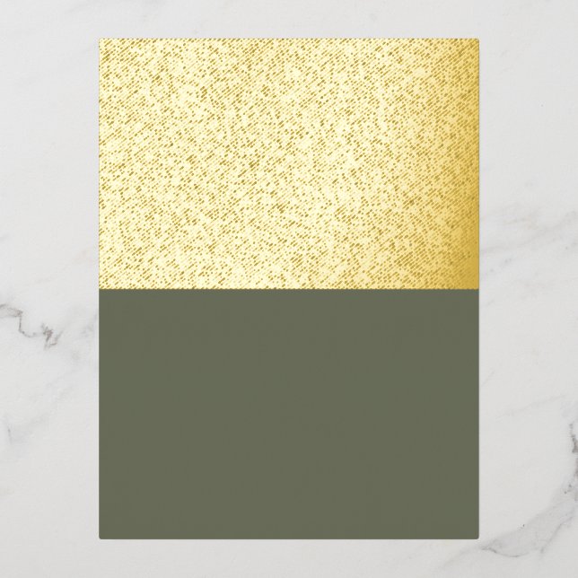 Tarjeta de Invitación de Papel de Hojalata Verde M (Anverso)