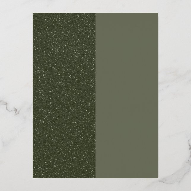 Tarjeta de Invitación de Papel de Hojas Verde Musg (Anverso)