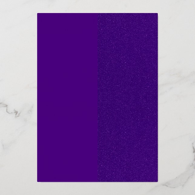 Tarjeta de Invitación de Papel Violeta Dividido –  (Anverso)