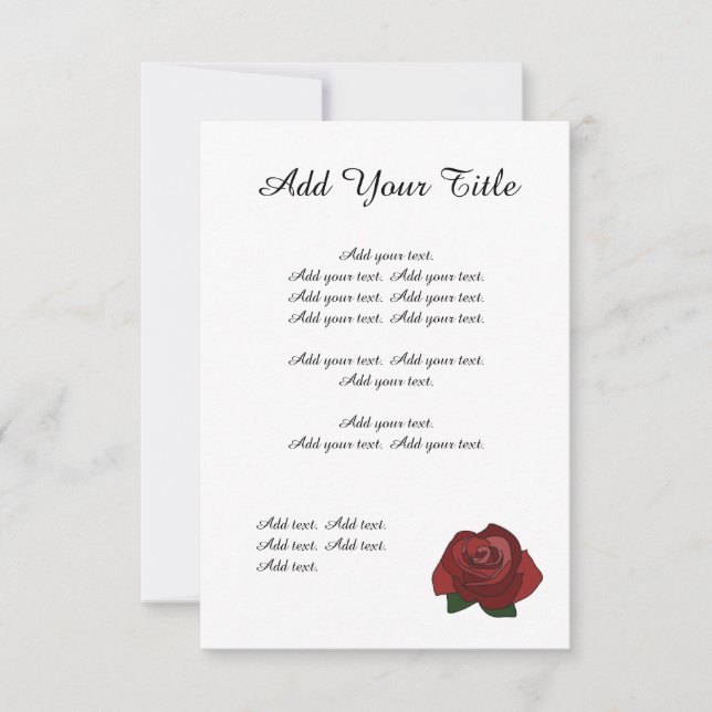 Tarjeta de Invitación de Papelería de Boda con Ros (Anverso)