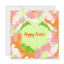 Tarjeta de Invitación de Pascua Feliz – Conejo Flo