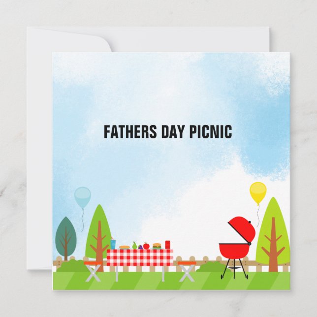 Tarjeta de invitación de picnic para el Día del Pa (Anverso)