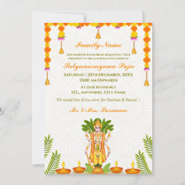 Tarjeta de invitación de Pooja de Sri Satyanarayan
