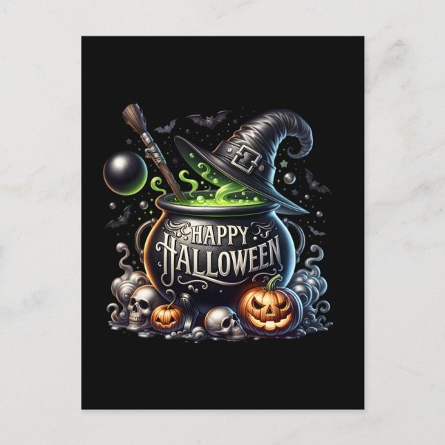 Tarjeta de invitación de postales Happy Halloween  (Anverso)