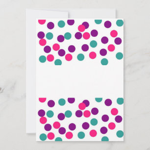 Tarjeta de invitación de puntos de polka en blanco