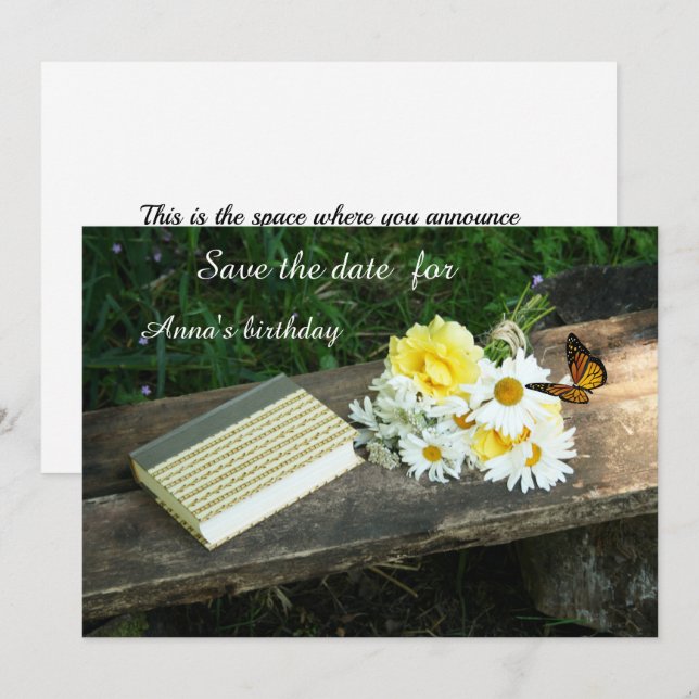 Tarjeta de invitación de ramo de verano (Anverso / Reverso)