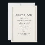 Tarjeta de invitación de recepción beige moderna y<br><div class="desc">Esta elegante y minimalista tarjeta de invitación a la recepción de color beige presenta una tipografía moderna y un texto limpio para un diseño beige sencillo y elegante que le encantará. Añade texto personalizado para proporcionar cualquier información adicional necesaria para tus invitados. Siéntase libre de enviarme cualquier pregunta relacionada con...</div>