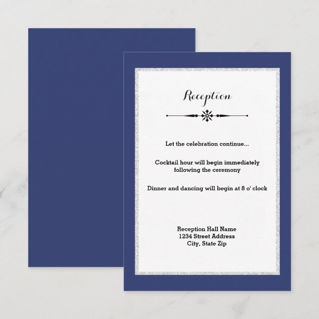 Tarjeta de Invitación de Recepción con Marco de Pu (Anverso / Reverso)