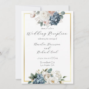 Tarjeta de Invitación de Recepción de Boda con Dis
