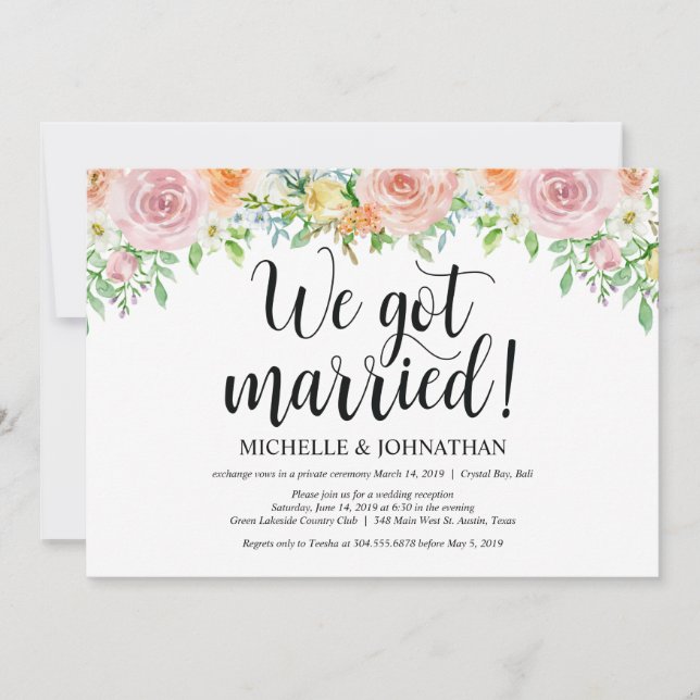 Tarjeta de Invitación de Recepción de Boda de Roma (Anverso)