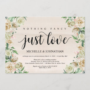 tarjeta de invitación de recepción de elopement si