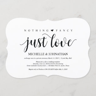 Tarjeta de invitación de recepción de fuga rústica