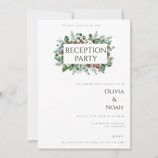 Tarjeta de invitación de recepción de navidades (Anverso)