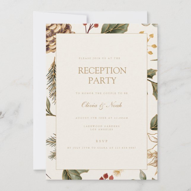 Tarjeta de invitación de recepción de navidades (Anverso)