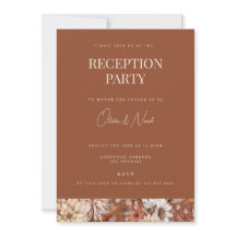 Tarjeta de invitación de recepción de Terracota fl