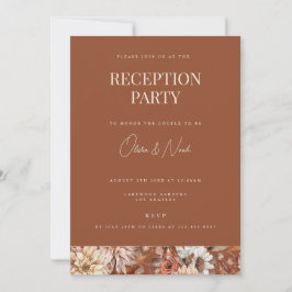 Tarjeta de invitación de recepción de Terracota fl