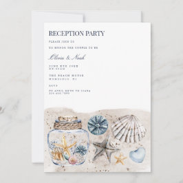 Tarjeta de invitación de recepción Tropical Beach