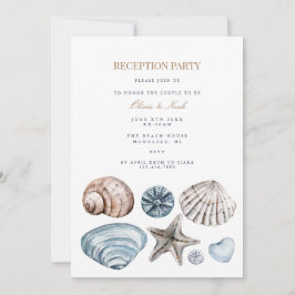 Tarjeta de invitación de recepción Tropical Beach 
