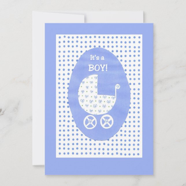 Tarjeta de Invitación de recién nacido Boy - perso (Anverso)