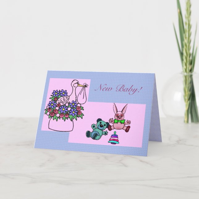 Tarjeta de Invitación de Recién nacido de oferta (Anverso)