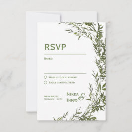 Tarjeta de invitación de respuesta con acuarela ve