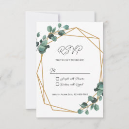 Tarjeta de Invitación de Respuesta con Vegetación 