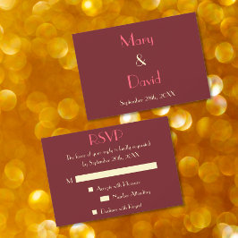 Tarjeta de invitación de respuesta de boda elegant