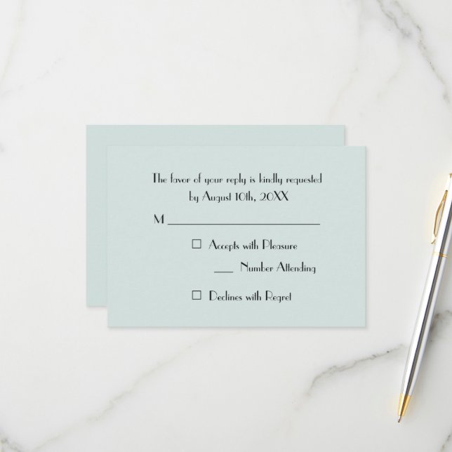 Tarjeta de invitación de respuesta moderna simple  (Anverso/Reverso In Situ)