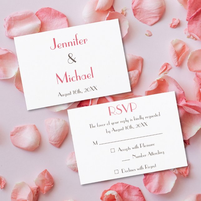 Tarjeta de invitación de respuesta personalizada m (Custom Modern Elegant Wedding RSVP Invitation Card)