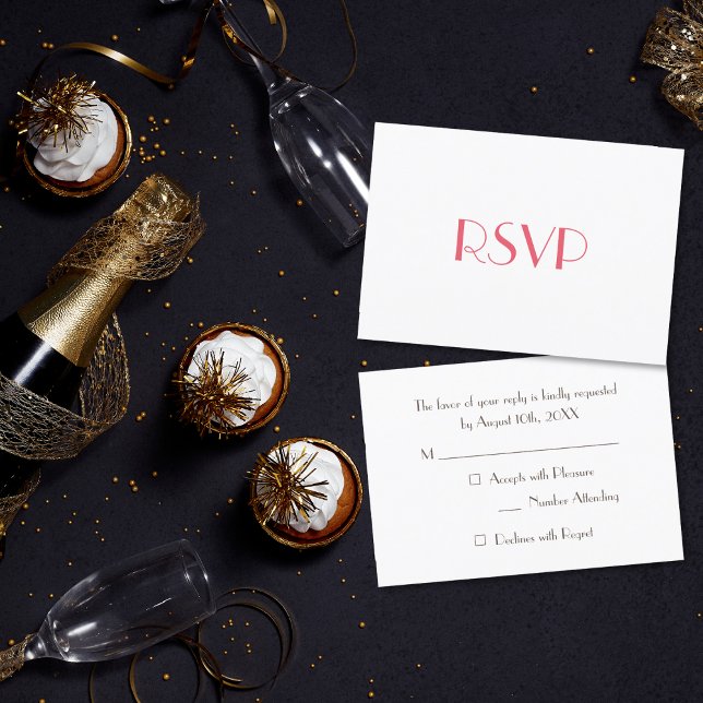 Tarjeta de invitación de respuesta personalizada m (Custom Modern Elegant Party RSVP Invitation Card)