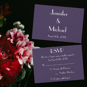 Tarjeta de invitación de respuesta RSVP de boda mo