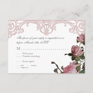 Tarjeta de invitación de respuesta RSVP - Vintage 