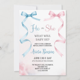 tarjeta de invitación de revelación de género con