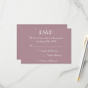 Tarjeta de invitación de RSVP de boda moderna en c