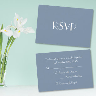 Tarjeta de invitación de RSVP de fiesta azul elega