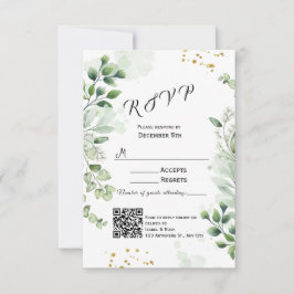 Tarjeta de Invitación de RSVP de Vegetación Modern