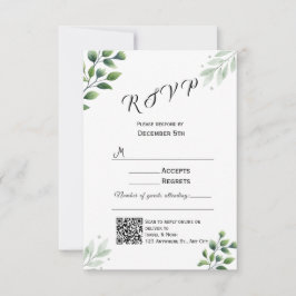 Tarjeta de Invitación de RSVP de Vegetación Modern