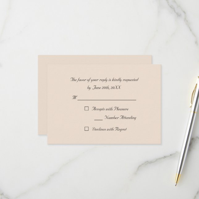 Tarjeta de invitación de RSVP elegante y rústica d (Anverso/Reverso In Situ)