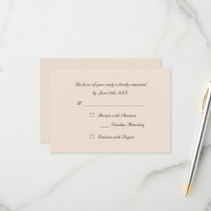 Tarjeta de invitación de RSVP elegante y rústica d