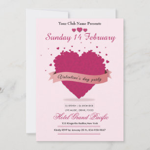 Tarjeta de invitación de San Valentín