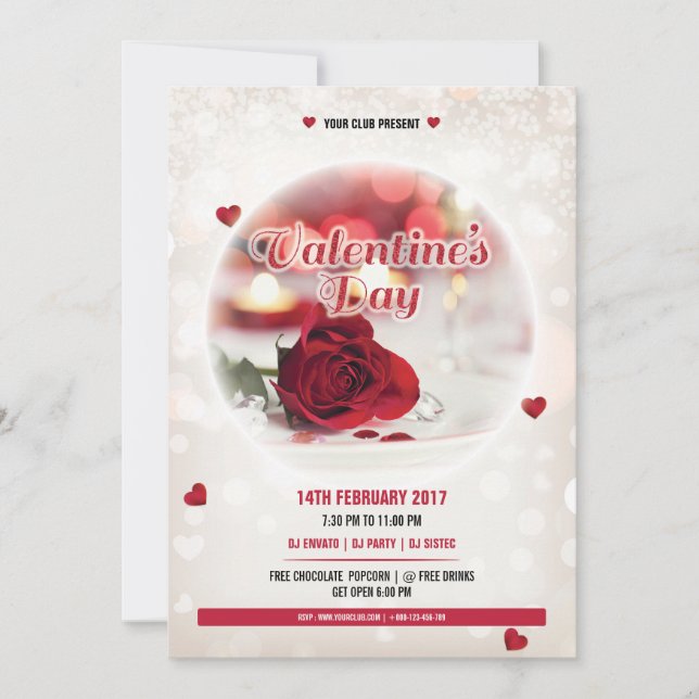 Tarjeta de invitación de San Valentín (Anverso)