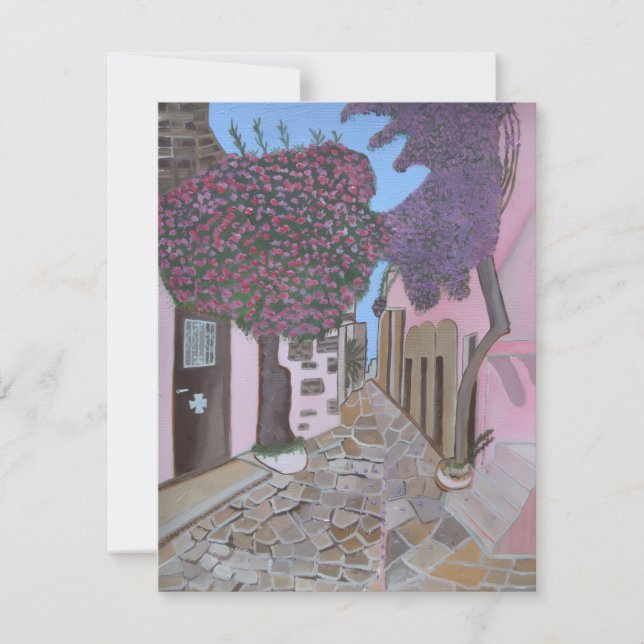 tarjeta de invitación de Santorini, Grecia (Anverso)