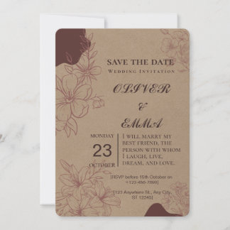 Tarjeta de invitación de 'Save the Date' con diseñ