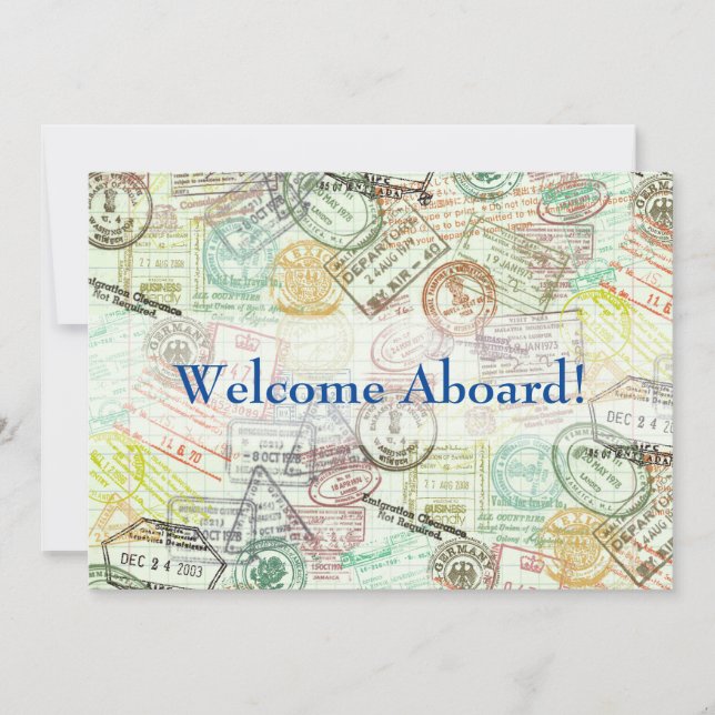 Tarjeta de invitación de sello de pasaporte - Grac (Anverso)