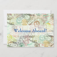 Tarjeta de invitación de sello de pasaporte - Grac