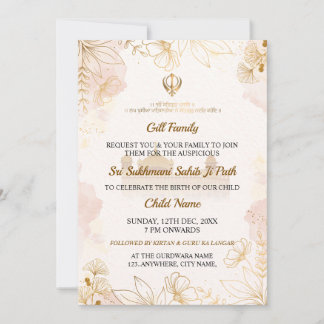 Tarjeta de invitación de Sukhmani Sahib Paath